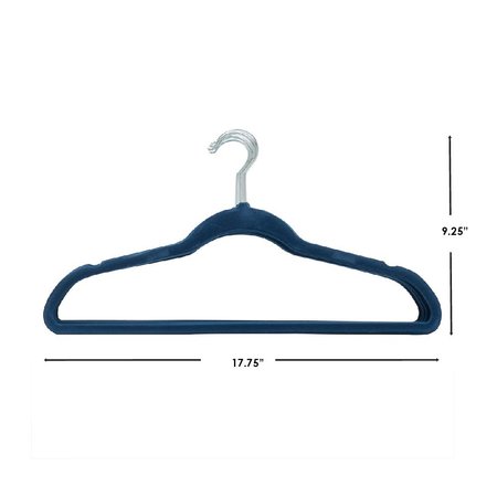 Home Basics Home Basics 10-Piece Velvet Hangers, Navy ZOR96136